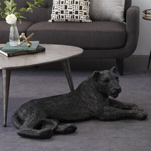 Black Polystone Glam Black Panther Sculpture